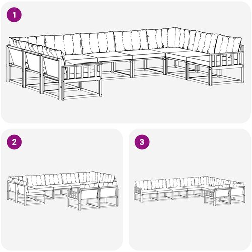  Set vanjskih sofa 9 kom. Prirodna i svijetlo siva Smeđa 404 x 247,5 x 73 cm Slike