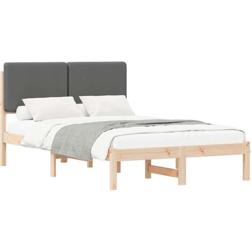  Krevetni okvir s tapiciranim uzglavljem Tamno siva 135 x 190 cm Slike