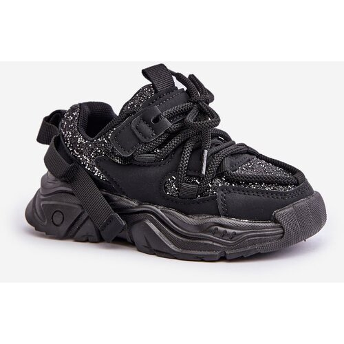 Kesi Children&amp;#039;s sneakers decorated with sequins black Liatoma Slike