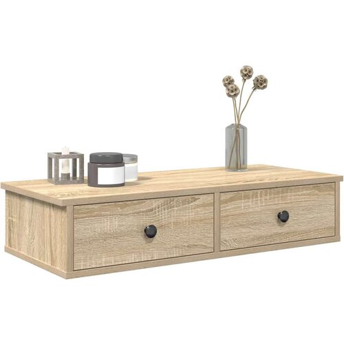 vidaXL Stenska polica s predali sonoma hrast 80x34x17 cm inž. les Cene