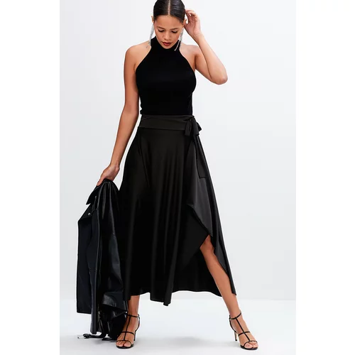 Cool & Sexy Women's Black Asymmetrical Skirt LV52