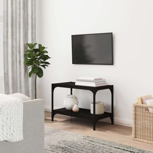 TV ormarić crni 60 x 33 x 41 cm od konstruiranog drva i čelika Cene