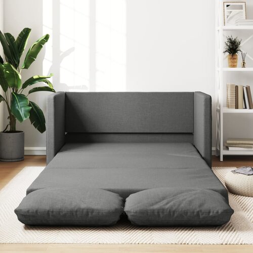 vidaXL Talni raztegljiv kavč 2 v 1 temno siv 112x174x55 cm blago Cene