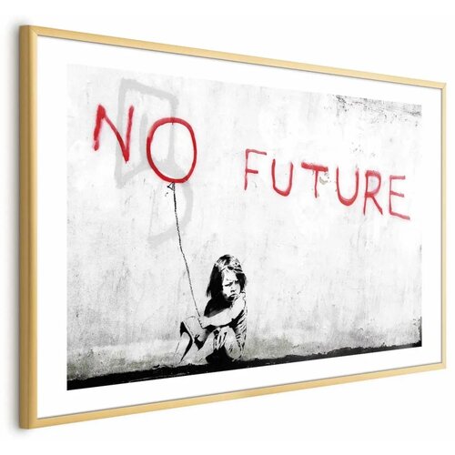  Plakat - No Future 90x60 Zlatni okvir s margom Cene