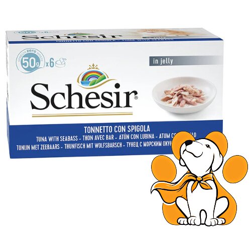 Schesir multipack Tuna With Seabass 6x50g,Vlažna Hrana Sa Tunjevinom i Brancinom Cene