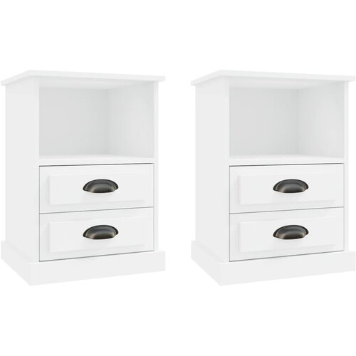 Maison Chic Dvo delni komplet Nočne omarice - Nočne mize bela 43x36x60 cm, (21688155) Slike