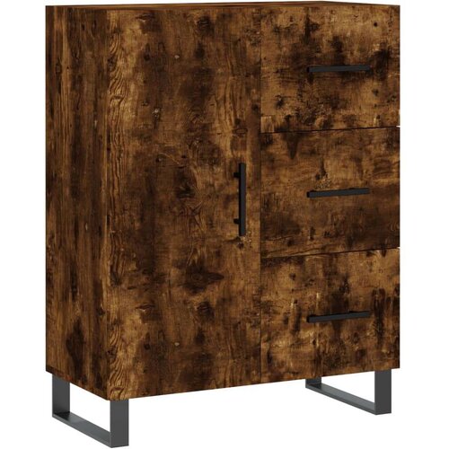  Visoka komoda dimljeni hrast 69 5x34x180 cm konstruiranog drva Slike