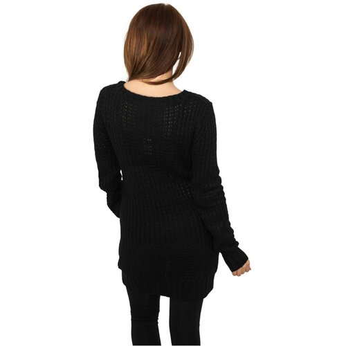 Urban Classics ladies long wideneck sweater black Cene