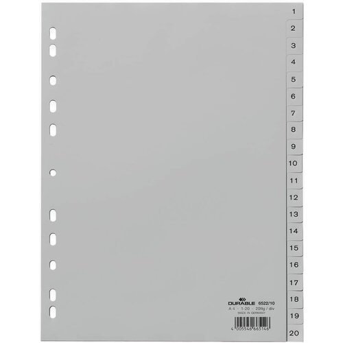 Pregradni karton durable 1-20 sivi DURABLE Cene