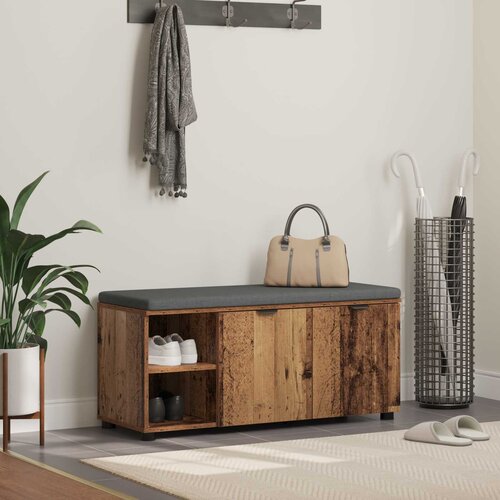  Klupa za hodnik s jastukom Staro drvo 100 x 38 x 46 cm Cijene