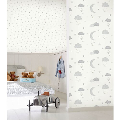 GRANDECO tapeta dječija zvjezdice i mjesec JS2211 Slike