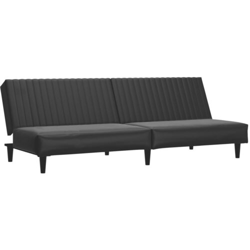 Maison Chic kavč - Sofa - Kanape dvosed z ležiščem črno umetno usnje, (21726850) Cene