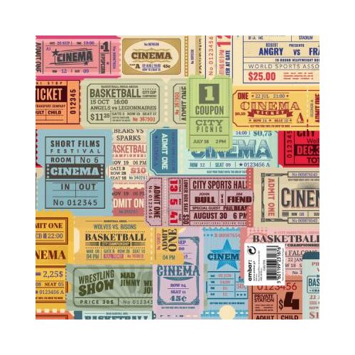 Ambar Ukrasni papir - Vintage tickets, tabak Slike