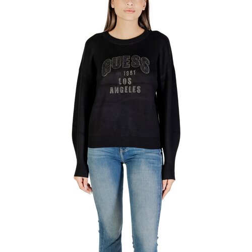 Guess Puloverji LS CN LEIGHTON LOGO SWTR W5YR26 Z26I2 Črna Slike