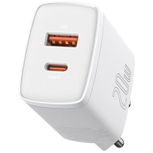 Baseus adapter CCXY-B02 hišni polnilec 220V Super-SI Quick Charge 20W vhod USB A in Type C - Original (EU Blister) bel Cene