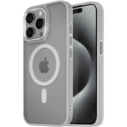 AVIZAR Ohišje MagSafe za iPhone 15 Pro Hrbtna podloga Frosted Obris, Siva, (5000012452) Cene