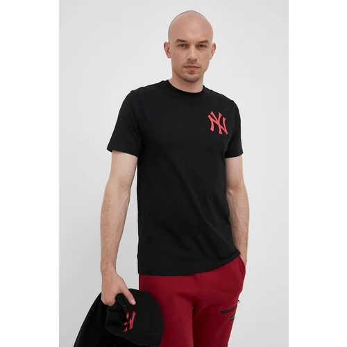 47 Brand Bombažna kratka majica MLB New York Yankees črna barva
