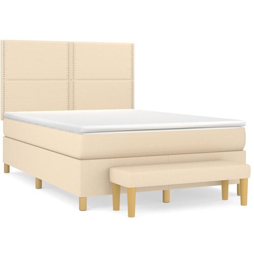 Maison Chic Box spring postelja - Vzmetna postelja z vzmetnico krem 140x200 cm blago SL14777, (21883916) Cene