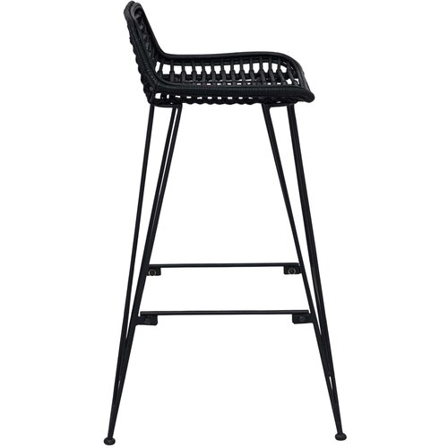  Barski stol 2 pcs Crna 44 x 46 x 91 cm Ratan i Čelik Slike