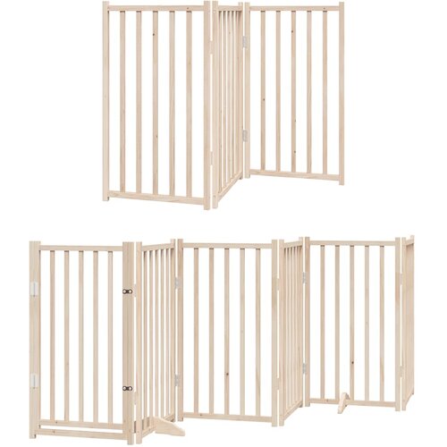 Vrata za pse s vrata&amp;scaron;cima 15 panela sklopiva 750 cm drvo topole Smeđa 50 x 90 x 2 cm Slike