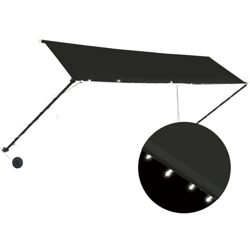  Zložljiva tenda z LED lučmi 400x150 cm antracitna, (20609795) Slike