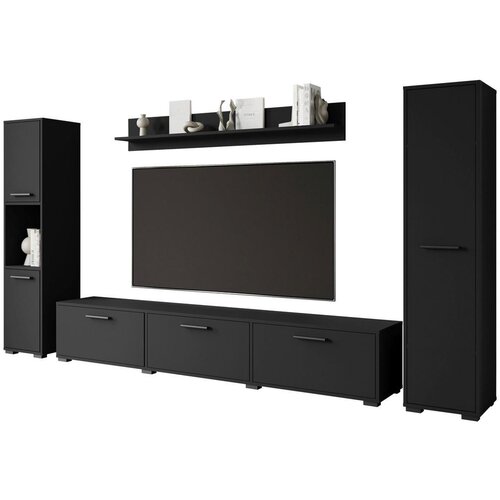 MID.YOU Dnevni Regal Bogota Xl, Črna, 4-Delno Cene