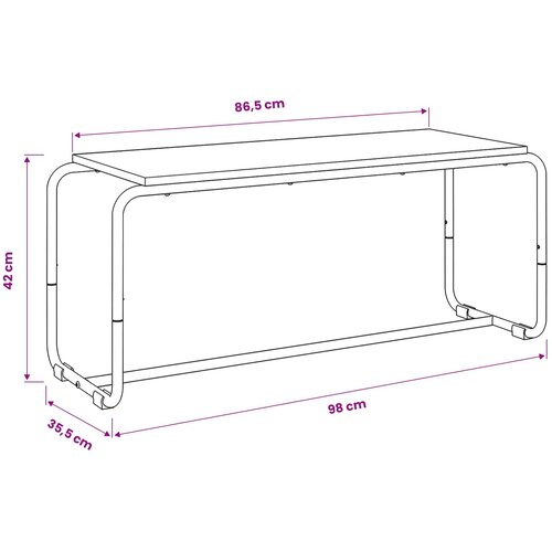  TV stalak 98 x 35.5 x 42 cm Dimljeni hrast Konstruirano drvo Slike