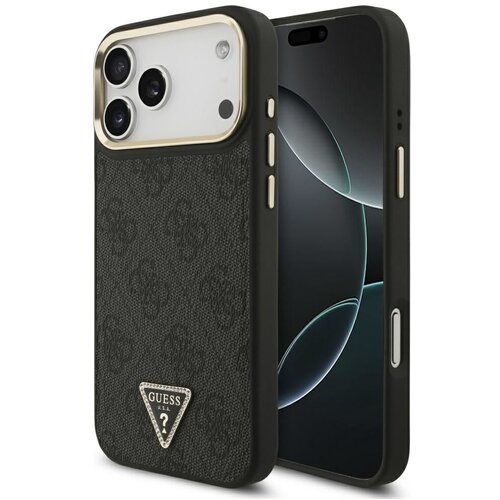 Guess maskica za IPHONE 17 Pro Max kompatibilna s MagSafe (4G PU s trokutastim logotipom) zlatno-crna Slike