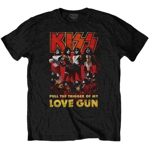 Kiss Majica Love Gun Glow Unisex Black 2XL