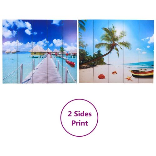 VidaXL Sklopiva sobna pregrada s uzorkom plaže 200 x 170 cm Slike