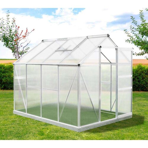 WESTMANN aluminijski staklenik Flora 68 | srebrni | 252x192x201 cm Slike