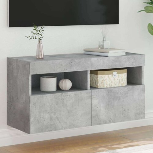 TV ormarić s LED svjetlima siva boja betona 80x30x40 cm Cijene