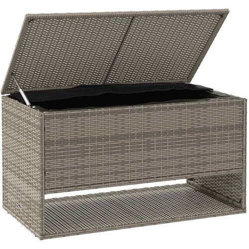  Vanjska kutija za jastuke siva 100x55x55 5 cm poli ratan - Siva Slike