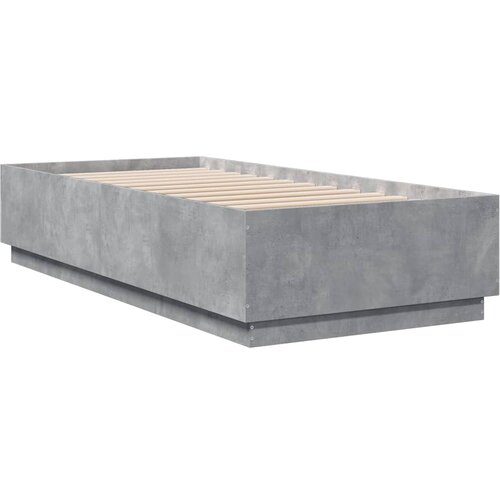  Okvir kreveta s LED svjetlima boja betona 100 x 200 cm drveni Slike
