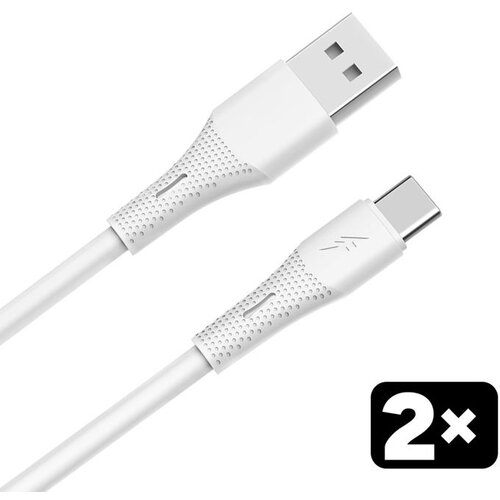Avax Kabl CB4301 2X / USB-A to USB-C / 18W / 1.5 m / White Slike