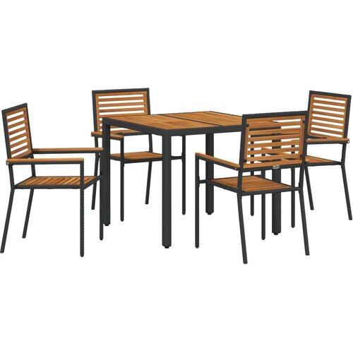  Komplet za jedilnico v vrtu 5 pcs Črna in rjava poli ratan, (5000288387) Cene