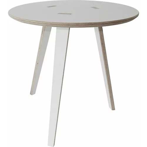TOJO Odlagalna miza RUND, brezova multipleks plošča, z belim premazom, V x Ø 500 x 500 mm