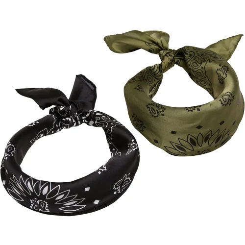 Urban Classics Satin scarf 2-pack blk/olive