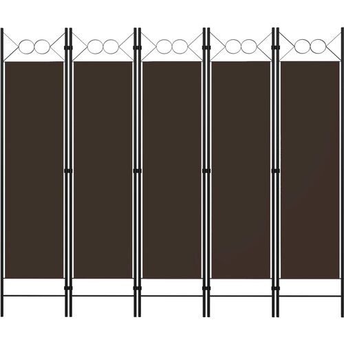 vidaXL Sobna pregrada s 5 panela smeđa 200 x 180 cm Cijene