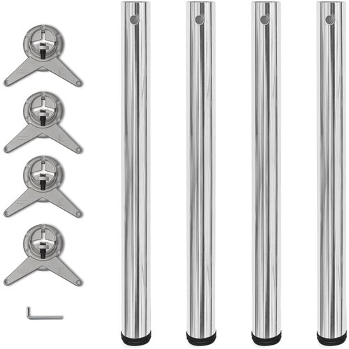 VidaXL 242133 4 Height Adjustable Table Legs Chrome 710 mm Slike