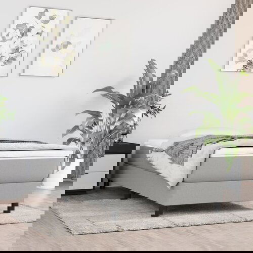 VidaXL Okvir za krevet s oprugama svjetlosivi 90x190 cm od tkanine Slike