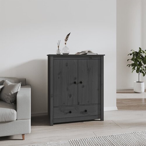 vidaXL Visoka omarica siva 83x41,5x100 cm trdna borovina Cene