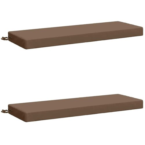  Jastučići za klupe - 2 dijela SOEST 2 kom. 100% poliester - Sivosmeđa 100 x 40 x 8 cm Melange Slike