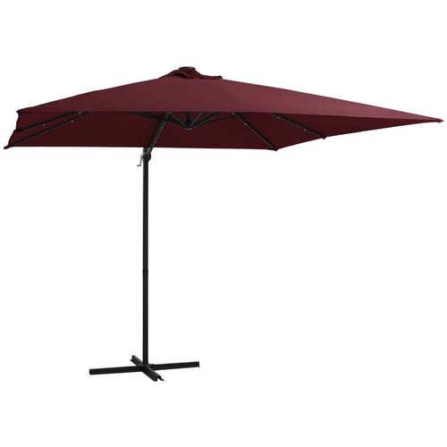  Konzolni suncobran s LED svjetlima bordo 250 x 250 cm Slike