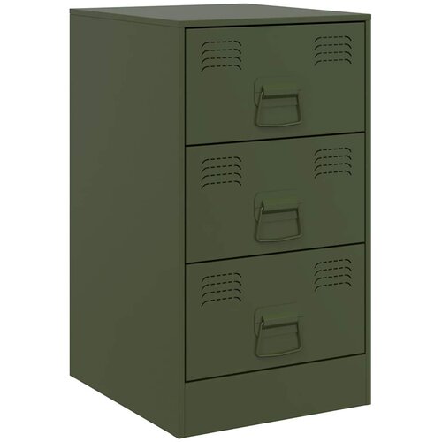 Maison Chic Nočna omarica - Nočna miza olivno zelena 34,5x39x62 cm jeklo, (21689541) Cene