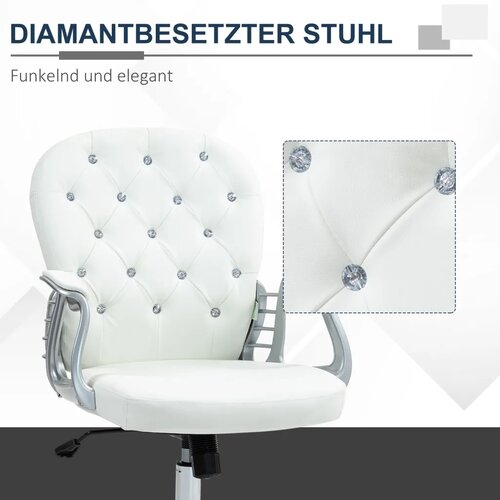  Uredska stolica ergonomska stolica s naslonima za ruke podstavljeni naslon bijela Slike