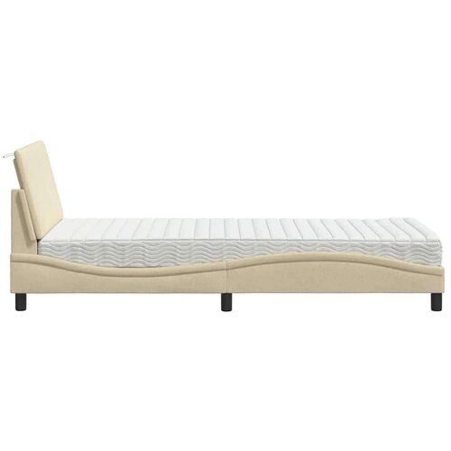  Krevet s madracem krem 90 x 190 cm od tkanine - Krema 90 x 190 cm Slike