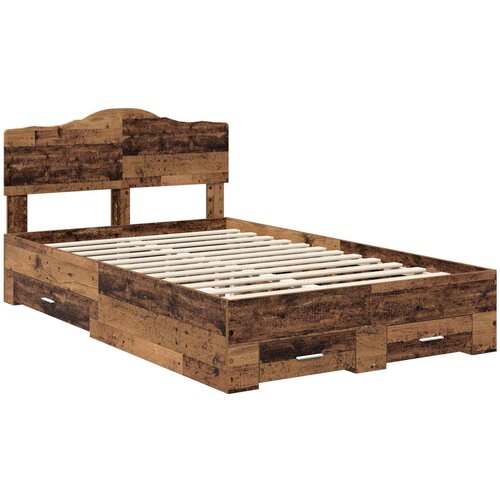 Krevetna konstrukcija Staro drvo 120 x 190 cm Konstruirano drvo Smeđa 196 x 123 x 90 cm Slike
