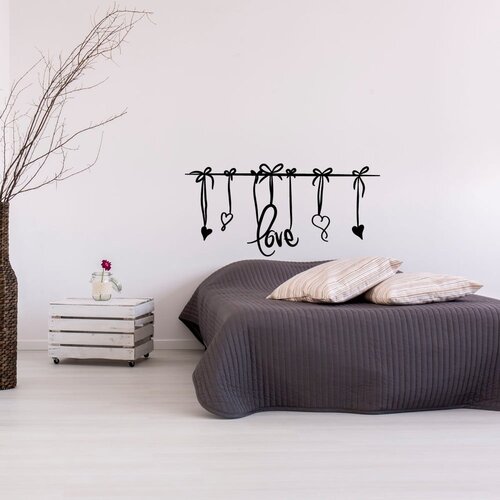 Ambiance Bela nalepka Love Headboard Slike
