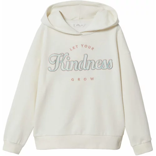MANGO KIDS Sweater majica 'KINDNESS' boja pijeska / menta / prljavo roza